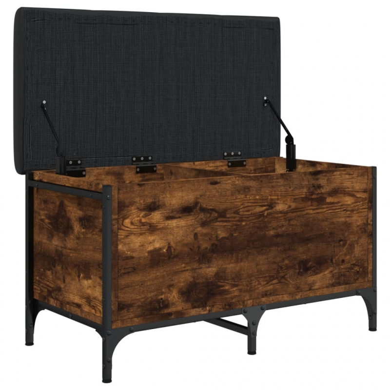 Sitzbank mit Stauraum Räuchereiche 82x42x45 cm Holzwerkstoff