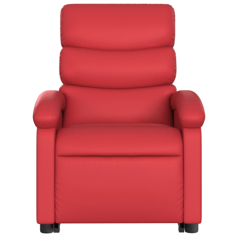 Relaxsessel mit Aufstehhilfe Rot Kunstleder