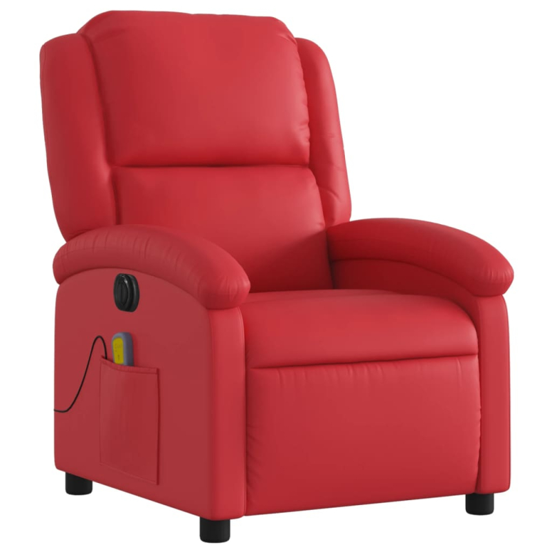 Massagesessel Elektrisch Rot Kunstleder