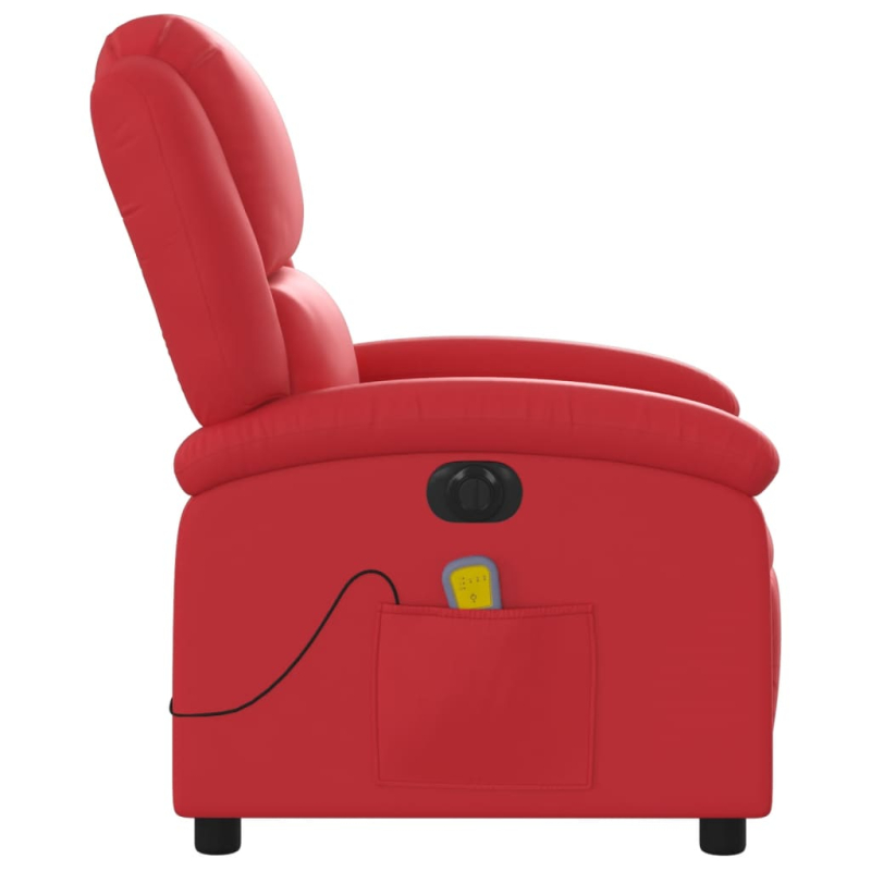 Massagesessel Elektrisch Rot Kunstleder