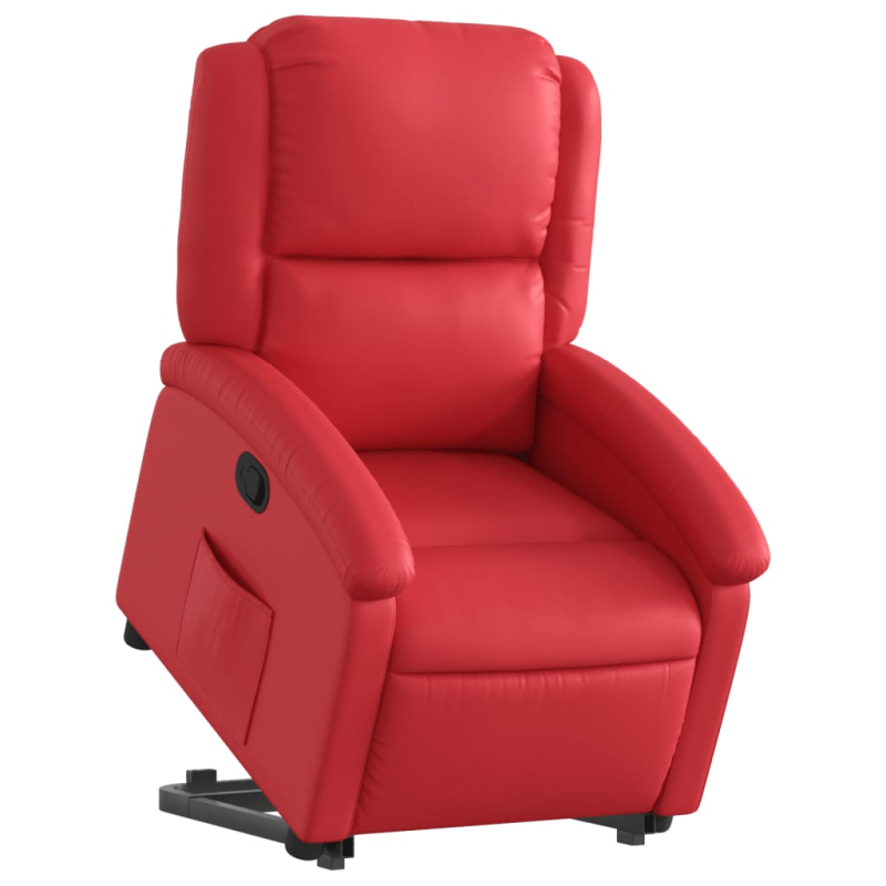 Relaxsessel mit Aufstehhilfe Rot Kunstleder
