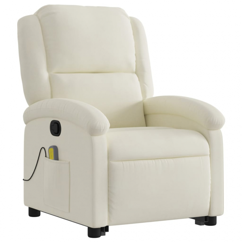 Massagesessel mit Aufstehhilfe Creme Samt