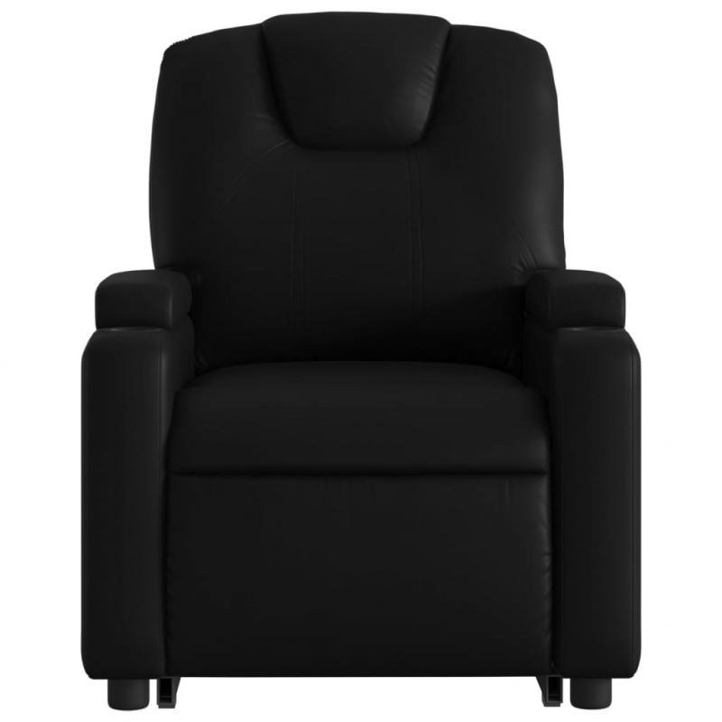 Massagesessel mit Aufstehhilfe Schwarz Kunstleder