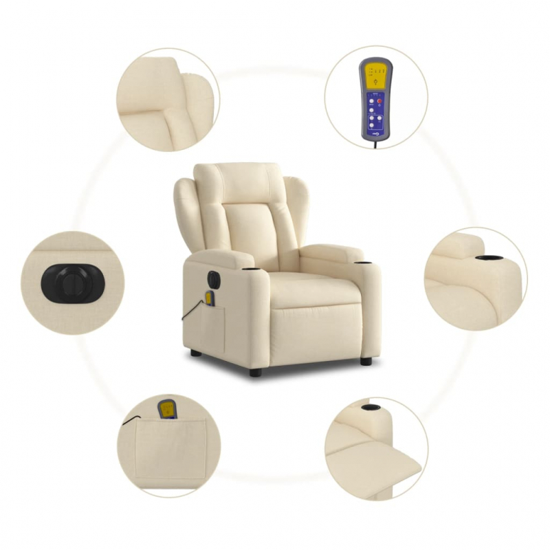 Massagesessel Elektrisch Creme Stoff