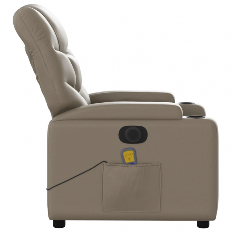 Massagesessel Elektrisch Cappuccino-Braun Kunstleder