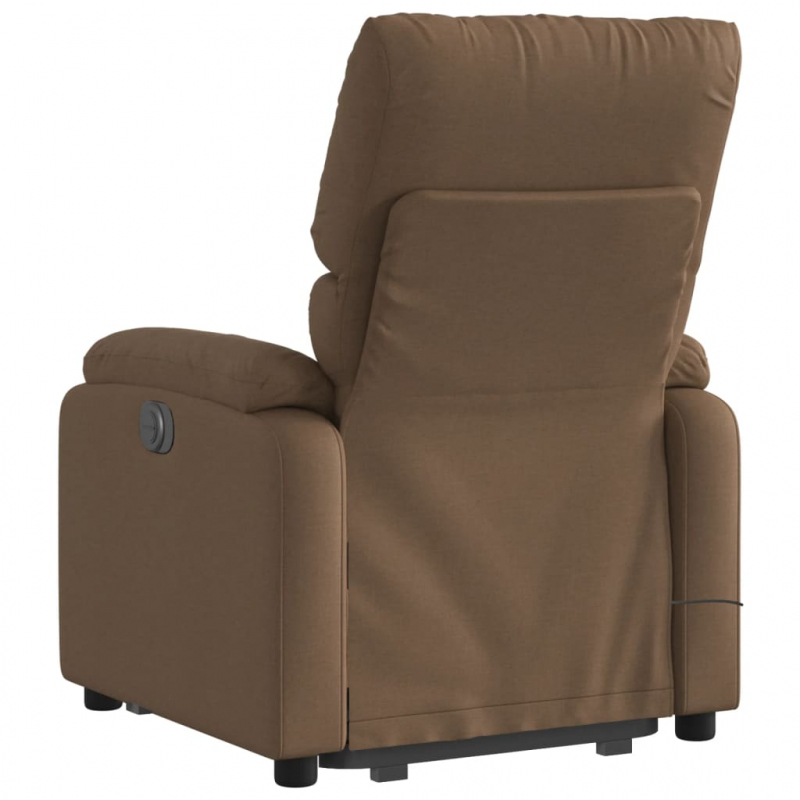 Massagesessel mit Aufstehhilfe Braun Stoff