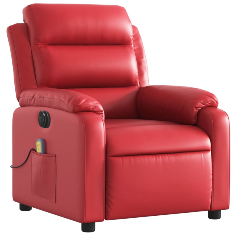 Massagesessel Elektrisch Rot Kunstleder