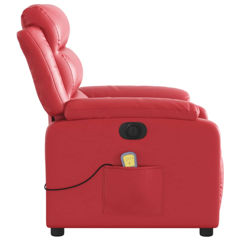 Massagesessel Elektrisch Rot Kunstleder
