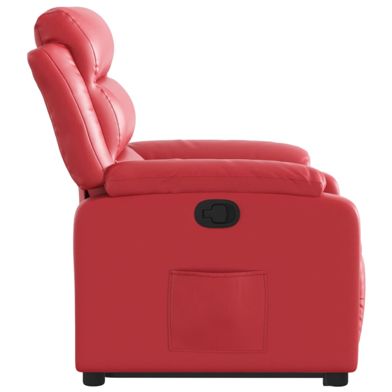 Relaxsessel mit Aufstehhilfe Rot Kunstleder