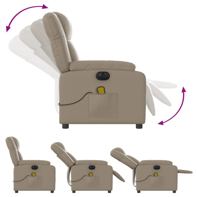 Massagesessel Elektrisch Cappuccino-Braun Kunstleder