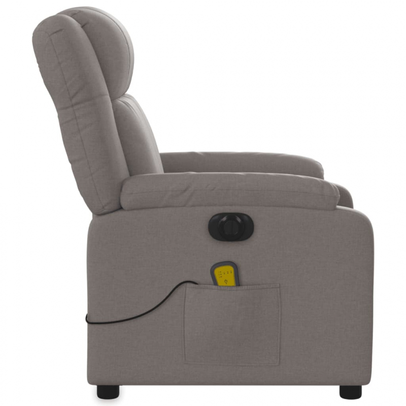 Massagesessel Elektrisch Taupe Stoff