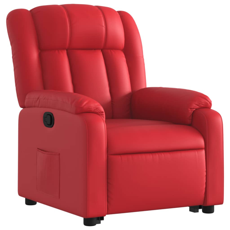 Relaxsessel mit Aufstehhilfe Rot Kunstleder