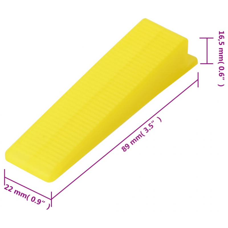 Fliesen-Nivelliersystem 250 Keile 500 Clips 3 mm