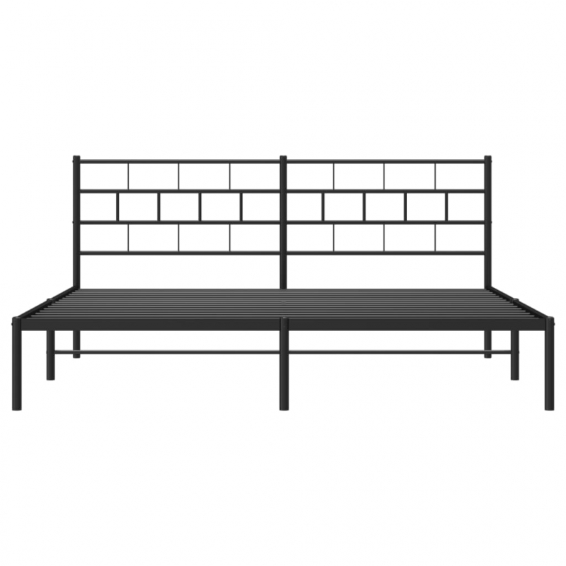 Bettgestell mit Kopfteil Metall Schwarz 183x213 cm