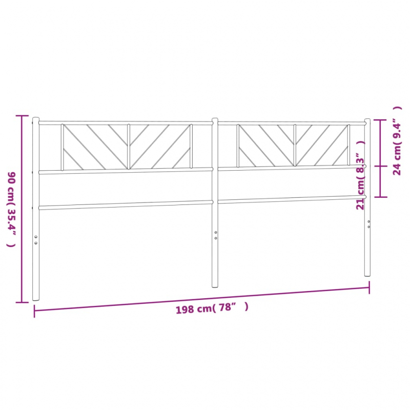 Kopfteil Metall Schwarz 193 cm