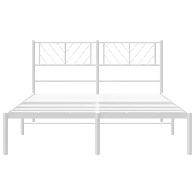 Bettgestell mit Kopfteil Metall Weiß 120x190 cm