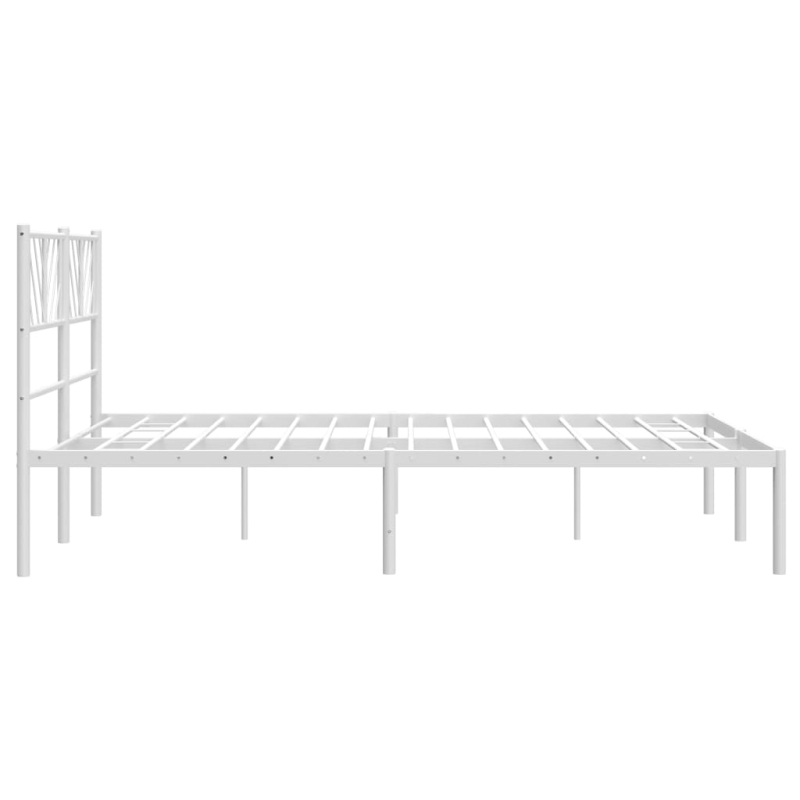 Bettgestell mit Kopfteil Metall Weiß 120x190 cm