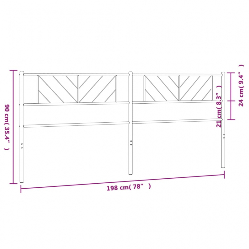 Kopfteil Metall Weiß 193 cm