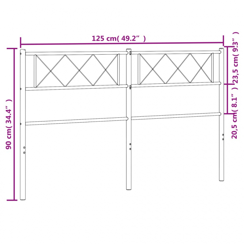 Kopfteil Metall Weiß 120 cm