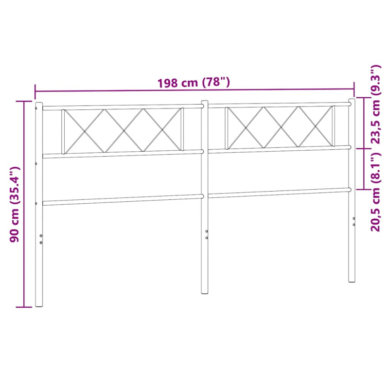 Kopfteil Metall Weiß 193 cm