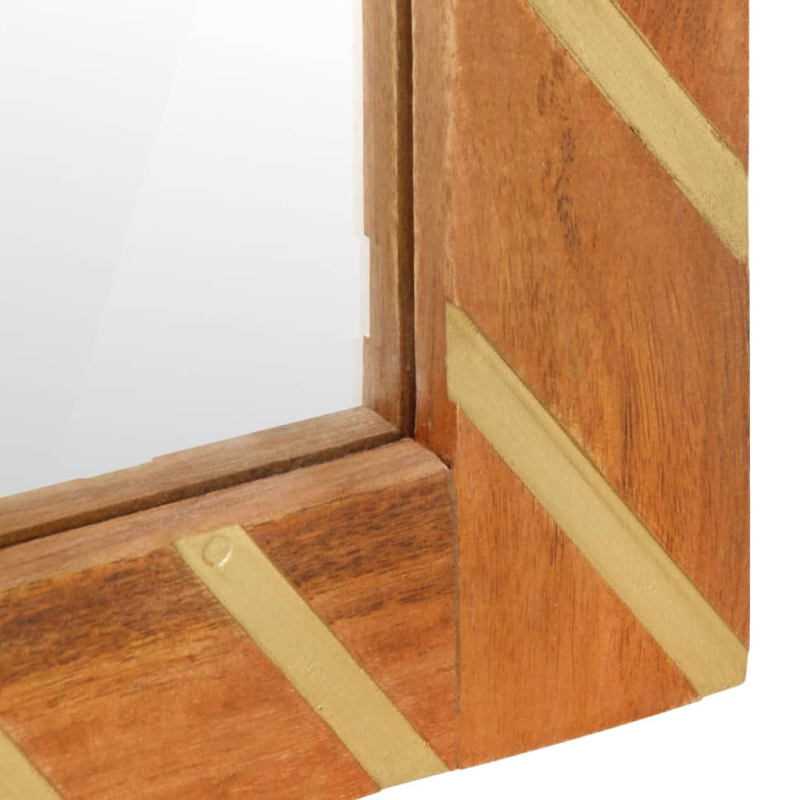 2-tlg. Badschrank-Set Braun und Schwarz Massivholz Mango