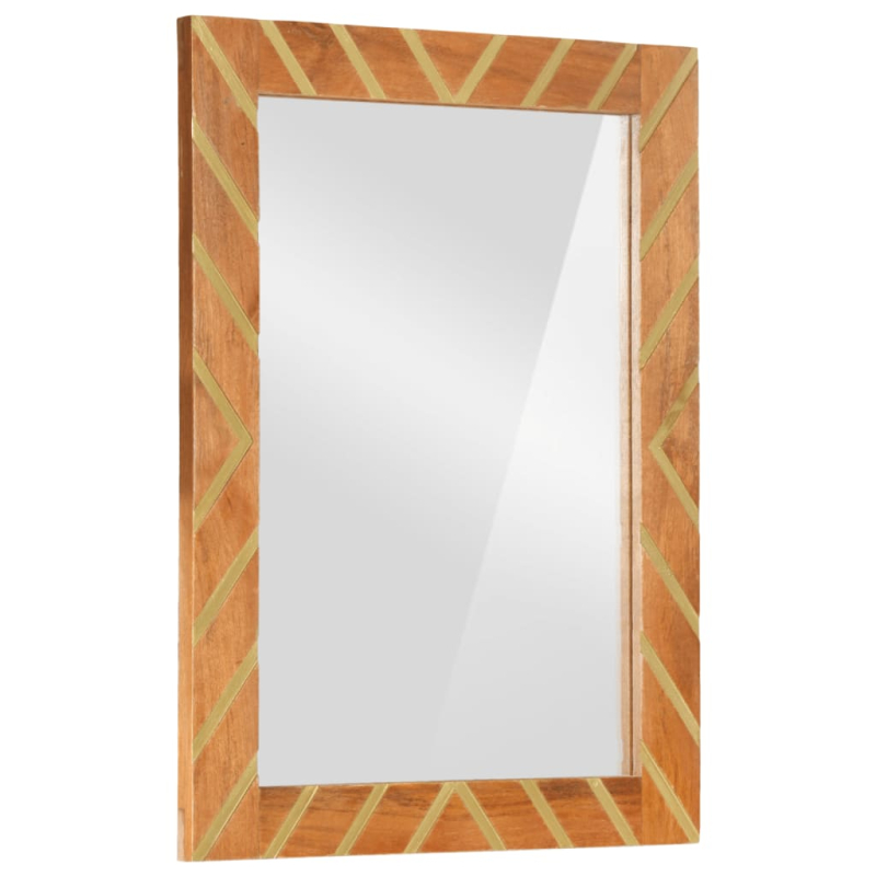 4-tlg. Badschrank-Set Braun und Schwarz Massivholz Mango