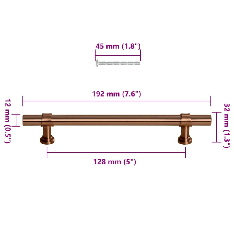 Möbelgriffe 10 Stk. Bronzen 128 mm Edelstahl