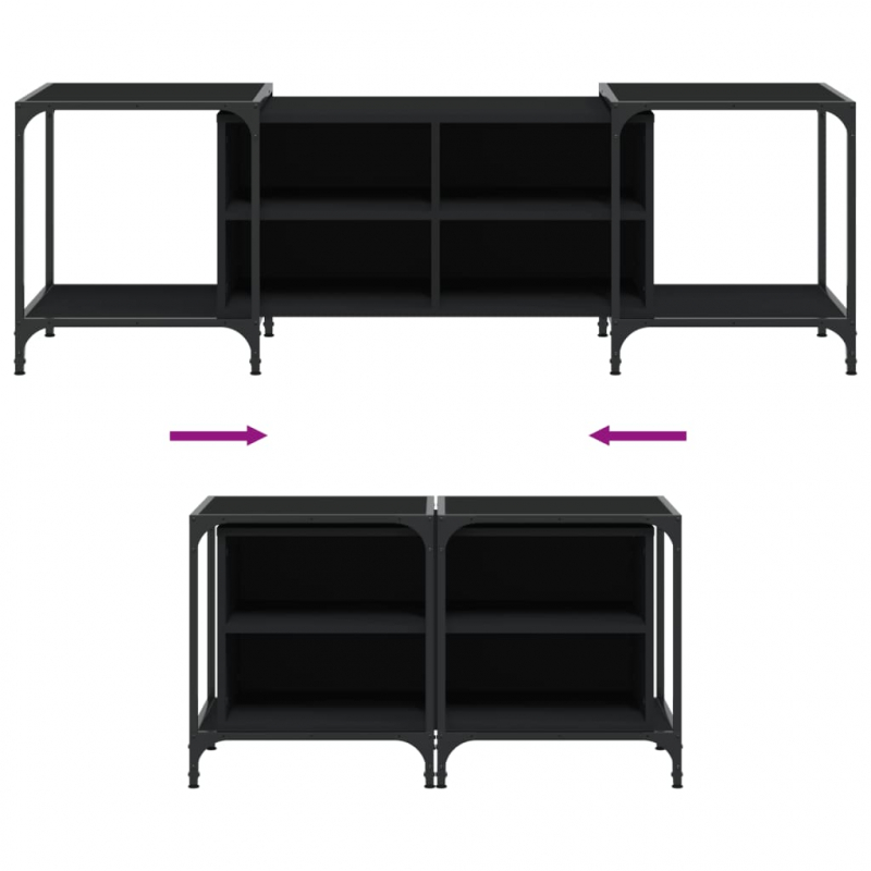 TV-Schrank Schwarz 153x37x50 cm Holzwerkstoff