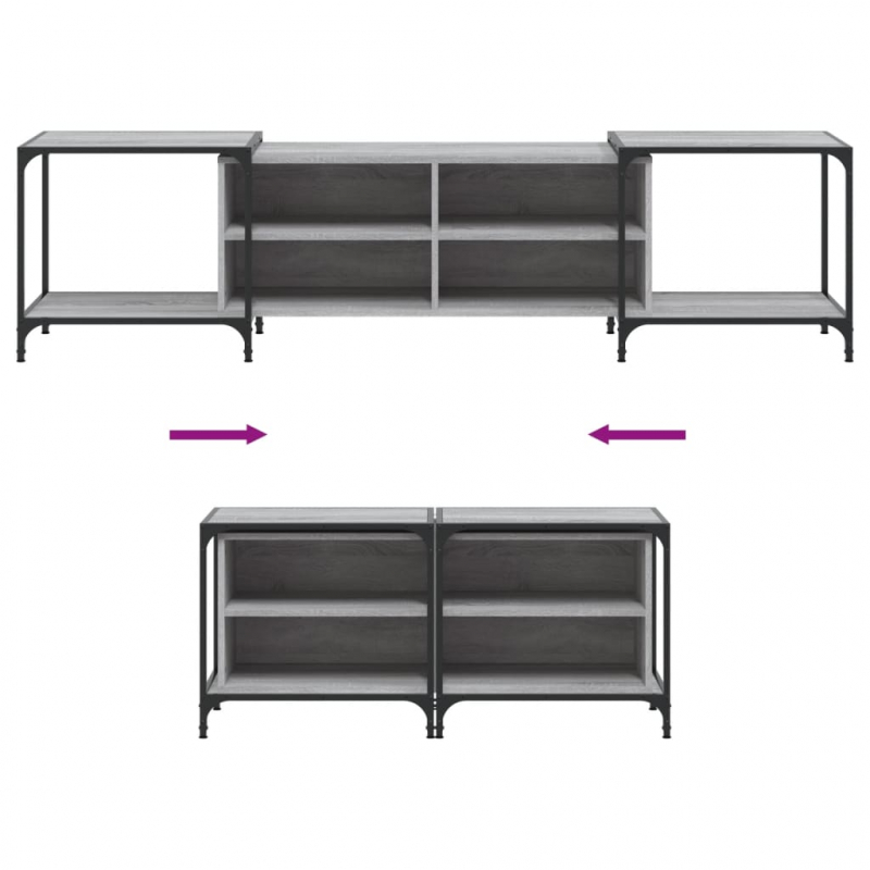 TV-Schrank Grau Sonoma 203x37x50 cm Holzwerkstoff