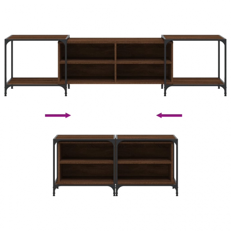 TV-Schrank Braun Eichen-Optik 203x37x50 cm Holzwerkstoff