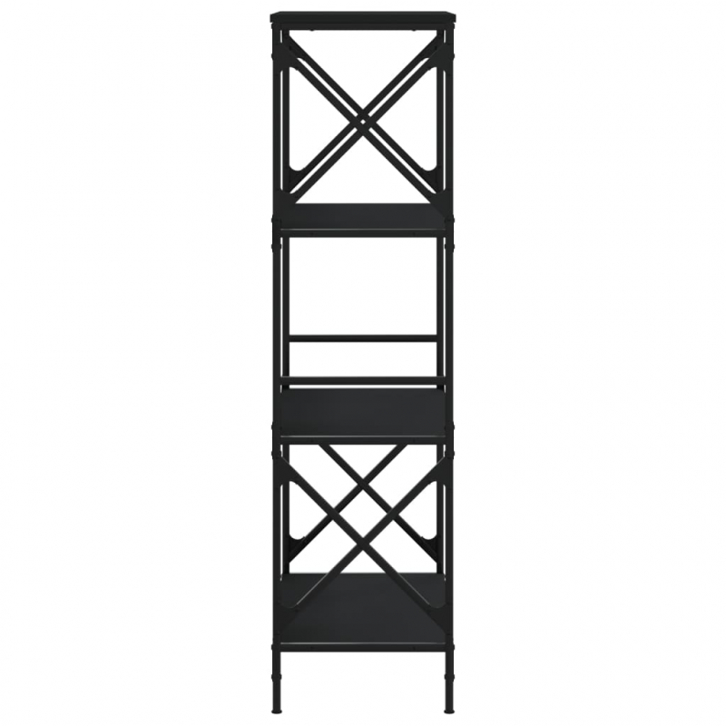 Bücherregal 4 Böden Schwarz 59x35x132 cm Holzwerkstoff