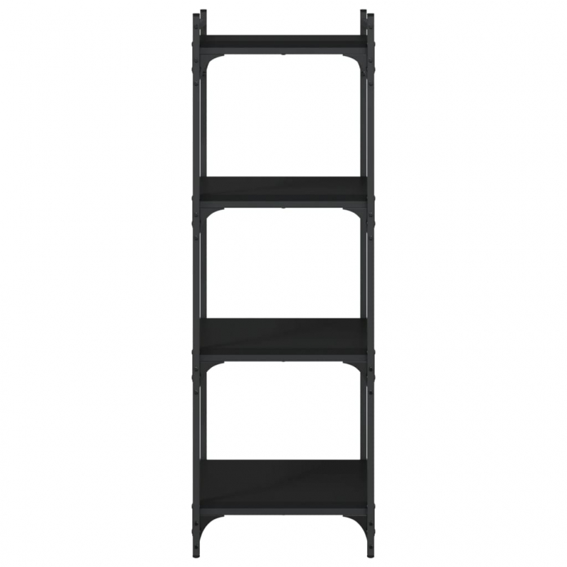 Bücherregal 4 Böden Schwarz 40x30x120 cm Holzwerkstoff