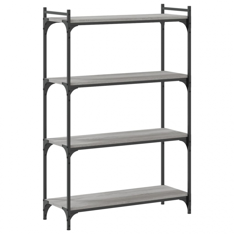 Bücherregal 4 Böden Grau Sonoma 80x30x120 cm Holzwerkstoff