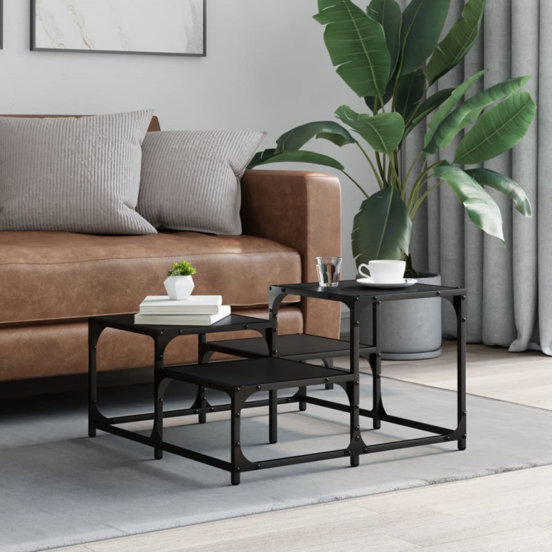 Couchtisch Schwarz 68x68x40 cm Holzwerkstoff