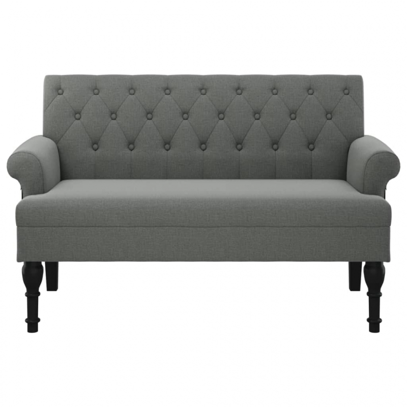 Sitzbank mit Rückenlehne Dunkelgrau 120x62x75,5 cm Stoff