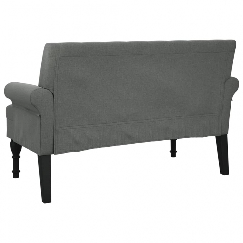 Sitzbank mit Rückenlehne Dunkelgrau 120x62x75,5 cm Stoff