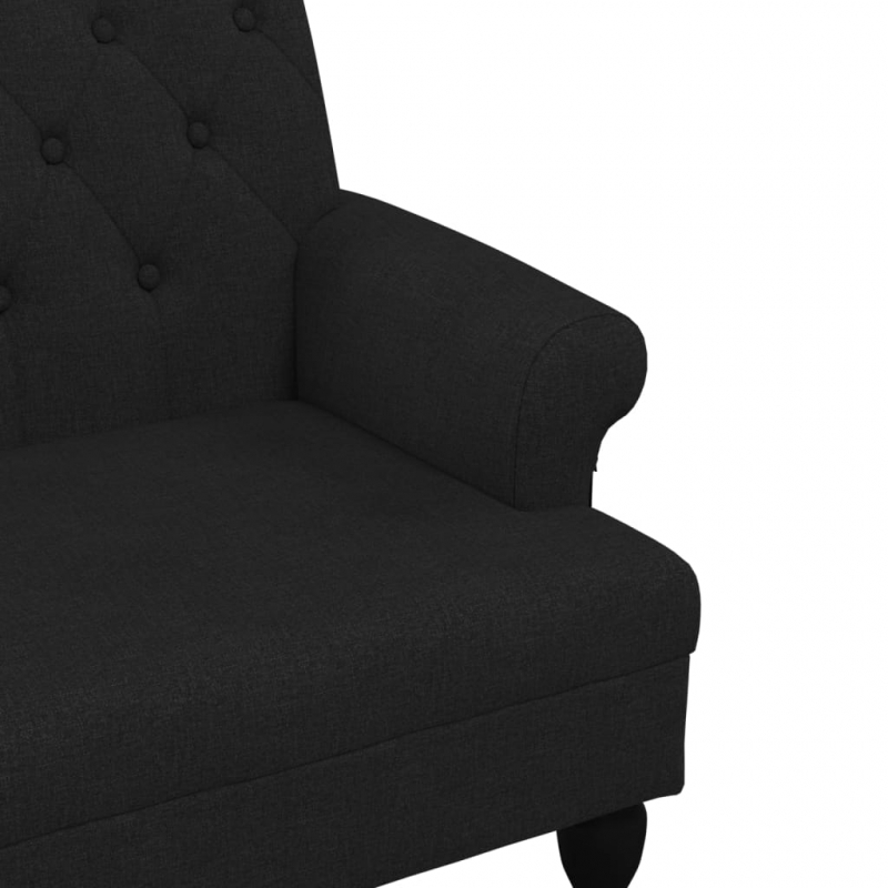 Sitzbank mit Rückenlehne Schwarz 120x62x75,5 cm Stoff