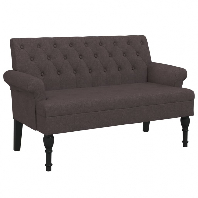 Sitzbank mit Rückenlehne Dunkelbraun 120x62x75,5 cm Stoff
