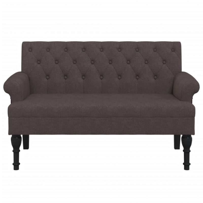 Sitzbank mit Rückenlehne Dunkelbraun 120x62x75,5 cm Stoff