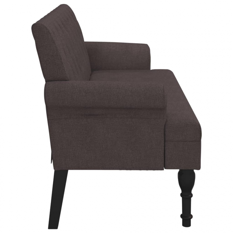 Sitzbank mit Rückenlehne Dunkelbraun 120x62x75,5 cm Stoff