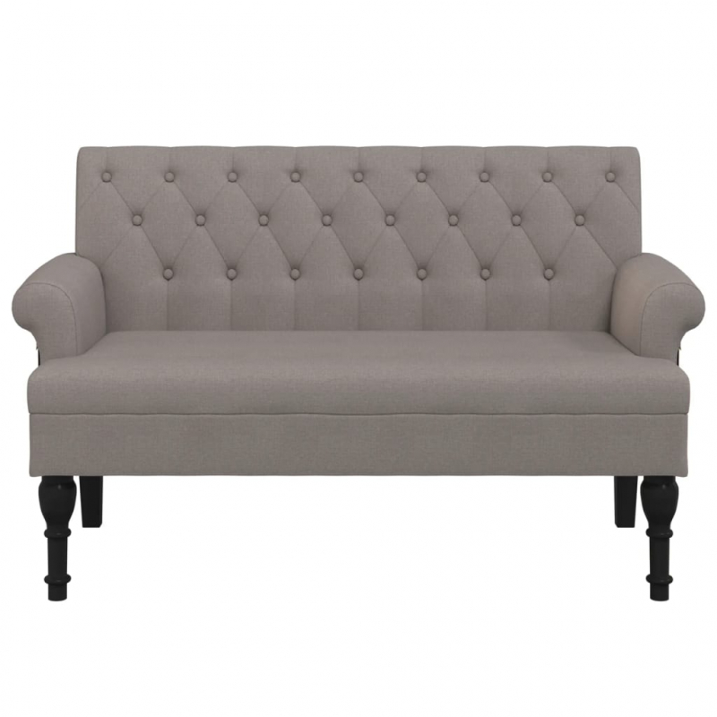 Sitzbank mit Rückenlehne Taupe 120x62x75,5 cm Stoff