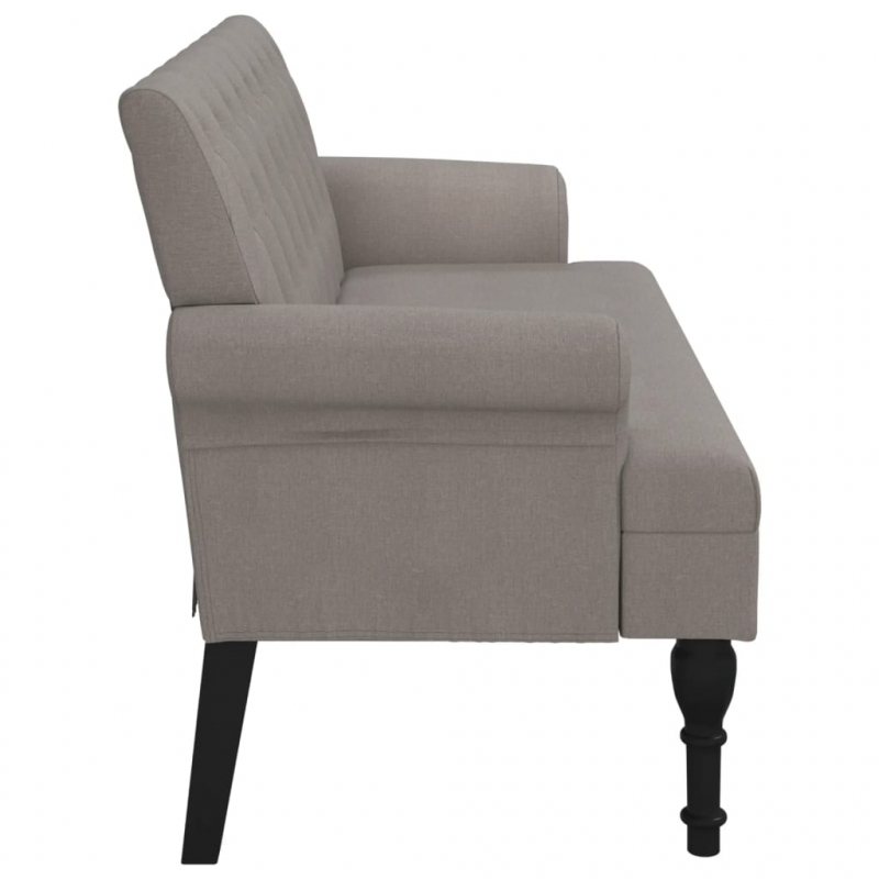 Sitzbank mit Rückenlehne Taupe 120x62x75,5 cm Stoff