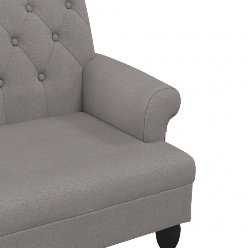Sitzbank mit Rückenlehne Taupe 120x62x75,5 cm Stoff