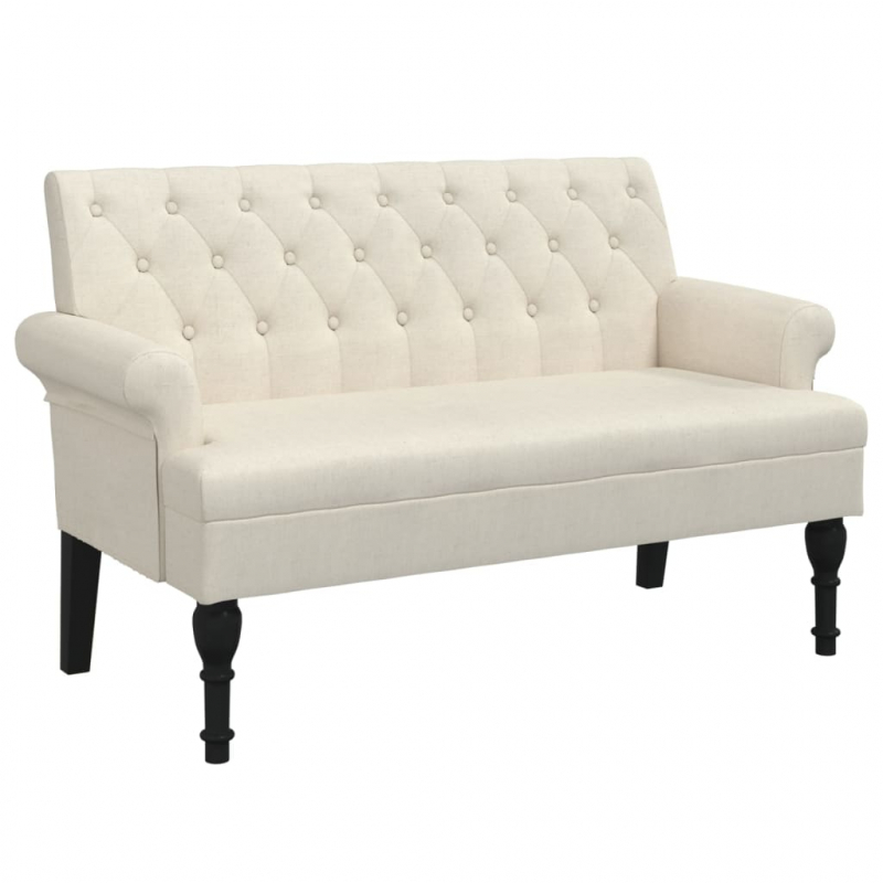 Sitzbank mit Rückenlehne 120x62x75,5 cm Leinen