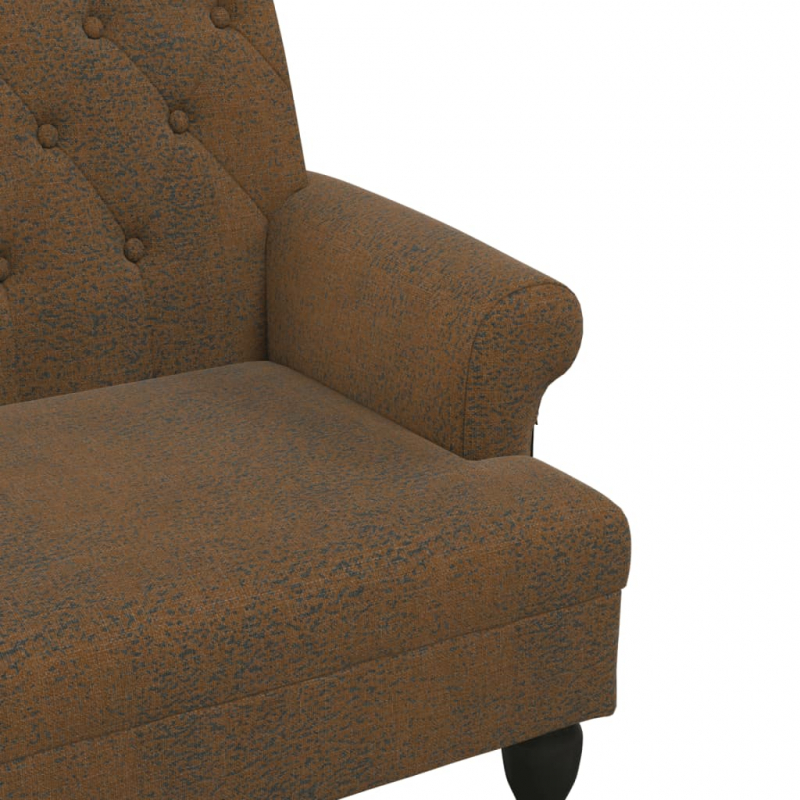 Sitzbank mit Rückenlehne Braun 120x62x75,5 cm Wildleder-Optik