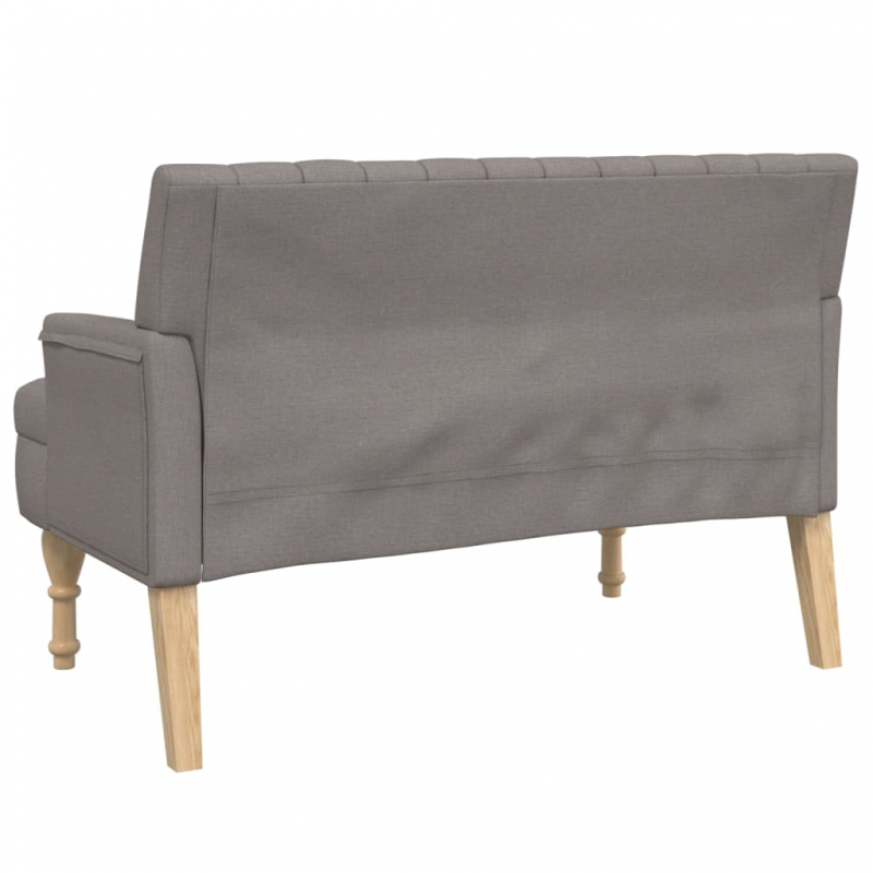 Sitzbank mit Kissen Taupe 113x64,5x75,5 cm Stoff