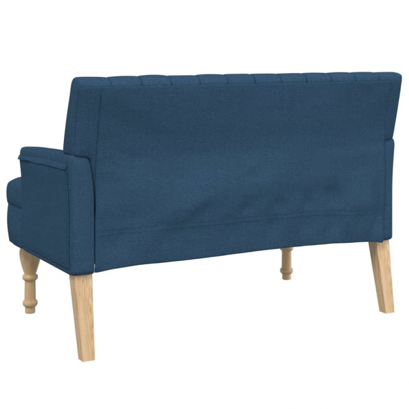 Sitzbank mit Kissen Blau 113x64,5x75,5 cm Stoff