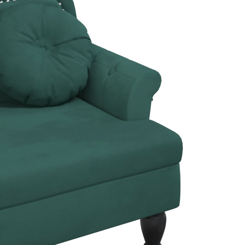 Sitzbank mit Kissen Dunkelgrün 120,5x65x75 cm Samt