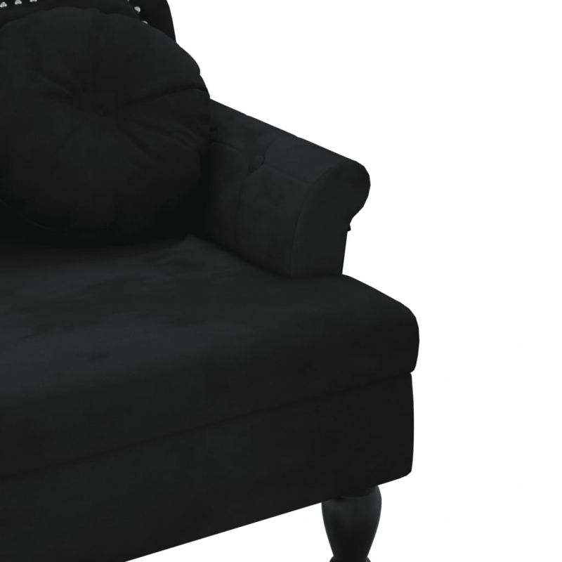 Sitzbank mit Kissen Schwarz 120,5x65x75 cm Samt
