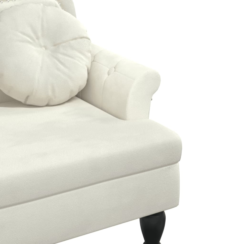 Sitzbank mit Kissen Creme 120,5x65x75 cm Samt